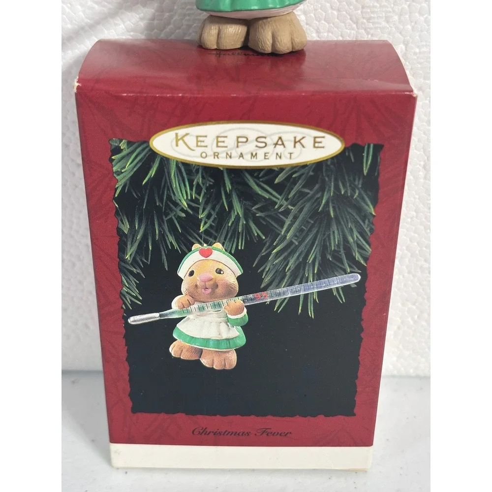 Hallmark Keepsake‎ Ornament Christmas Fever 1995 Bunny Nurse Thermometer